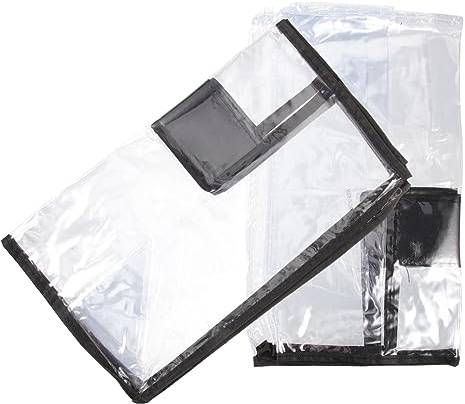 WESIEVYA 2 Stück Gepäckhüllen aus Transparentem PVC Dicke Kofferschutzhüllen mit Schwarzem Rand Staubdicht Wiederverwendbar für 18 Zoll Trolleys Reisegepäckschutz