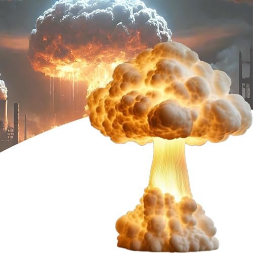 CVQJL ExplosióN de La Bomba AtóMica | LáMpara de Mesa de Nubes de Hongos USB, LáMpara de ExplosióN Nuclear de Nubes de Hongos, LáMpara de Nube de Hongos En 3D, LáMpara AtmosféRica 1pcs