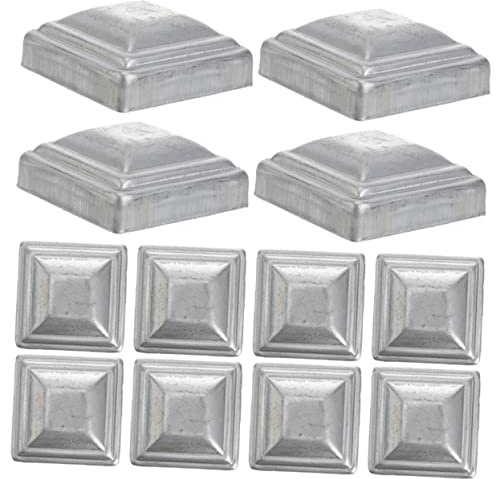 Uonlytech Lot de 12 Capuchons de Poteau de Clôture Carrés Protection Antichoc en Couverture -Corps Accessoire de Remplacement pour Poteaux 5X5Cm Utilisation Extérieure