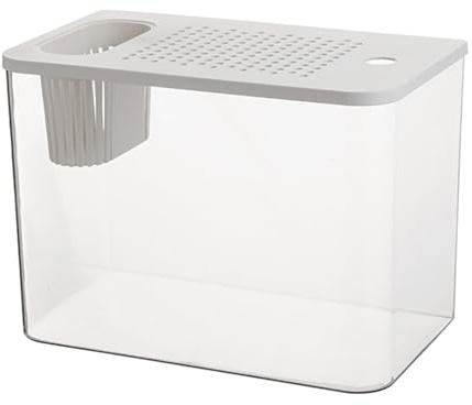 Shatterprevent Klares Fischglas mit Anti-Sprung-Deckel, Wasserpflanzentöpfe für Zuhause mit Haustier- und Kinderfischschalen