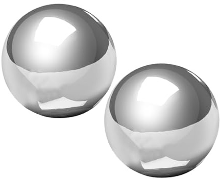 Gatuida 2 Piezas Bolas Decorativas Inoxidable De Espejo Esfera De Metal Mirando Espejo Esfera Pulida Suave Bola Plata