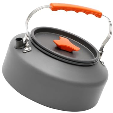 SOIMISS Bouilloire de Camping avec Poignée Orange Bouilloire Portable pour Thé et Eau Bouillante pour Pique- Randonnée et Voyage Plein Air