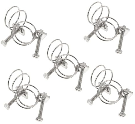 Stainless Steel Double Wire Hose Clamp 10pcs Adjustable Silver