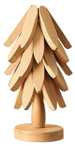 Set di sottopentola in legno, resistenti al calore, decorazione natalizia, sottobicchieri, set sottopentola in legno, per cucina, pentole, ciotole, teiere, piatti, fattoria, casa, ufficio, feste