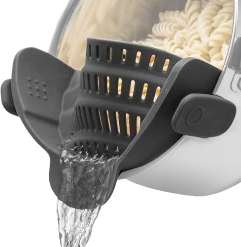 Clip on Strainer, Folding Sieve Stopper, for Pots Pans Bowls Kitchen Cooking, Build for Easy Draining Pasta Vegetables Rice Fruits, Home Apartment Dormitory Outdoor Camping Use