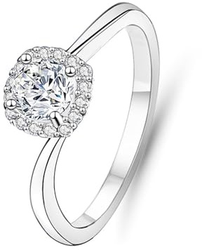 Epinki 18 Karat Au750 Gelbgold Freundschaftsringe Echtgold Schmuck, Verdreht Trauringe mit Moissanit, Pärchen Ringe PT950 Platinum, Gr.47-65