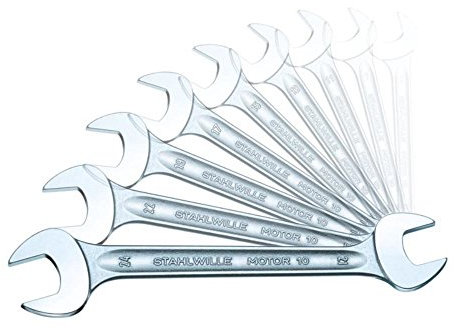 STAHLWILLE 10/9N | Doppel-Maulschlüssel Set 9-tlg. | SW 6-24 mm | extrem belastbar | schraubenschonend | Made in Germany