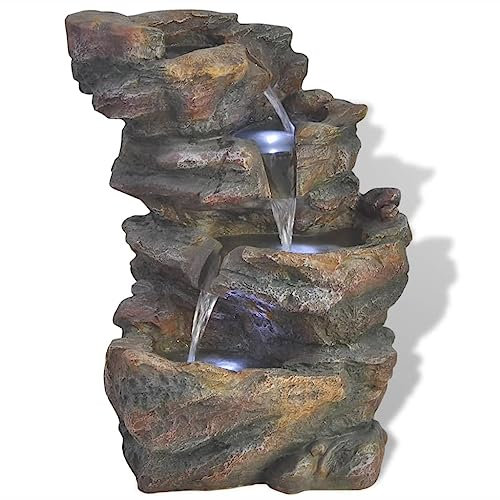 vidaXL Fontana da Interno con Luci LED Ornamentale in Poliresina Gioco d'Acqua