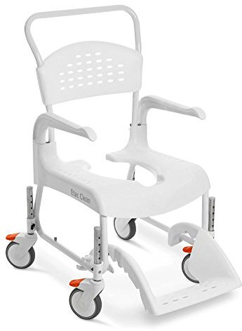Clean Shower and Toilet Wheelchair Seat Height 49 cm White