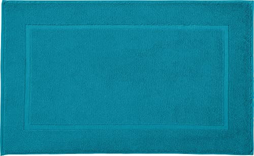 REDBEST Duschvorlage, Badteppich New York Petrol Größe 50x80 cm - saugstark, sehr strapazierfähig, hautsympathisch, trittweich, 100% Baumwolle
