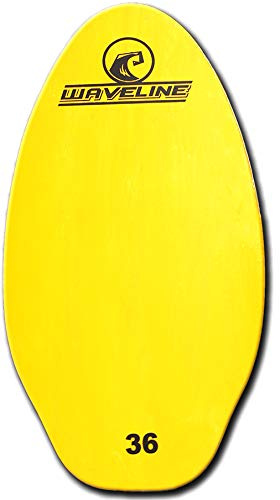 Waveline Wood Skimboard - Bright Neon Color Skim Boards (Yellow, 36)