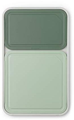 Brabantia Tasty+ 3 Piece Chopping Board Set (S,M & L) Space Saving, Non-Slip, Dishwasher Safe Cutting Boards with Drainage Grooves Mixed