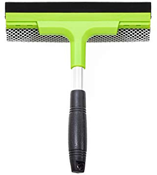 Window Squeegee Cleaning Tool | Squeegee Cleaner for Windows, Glass, Car Windshield | 2-in-1 Squeegee and Scrubber Sponge Washing Kit | Multi-Surface Washer - Indoor Outdoor Use