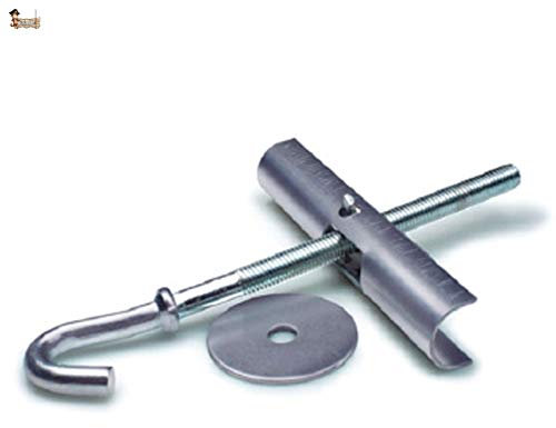 Bricoloco Soporte Gancho basculante para Falsos techos Huecos de escayola, Yeso o Madera para Objetos suspendidos Ligeros como lámparas, macetas, Cortinas, menaje o útiles (50, M5 (12 mm))