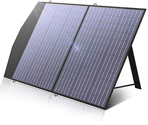 ALLPOWERS Faltbares Solarpanel 100W Solarmodul Speziell für Tragbare Powerstation und Outdoor Solargenerator Hoch Leistung Akku für Camping Garten Laptop, Schwarz