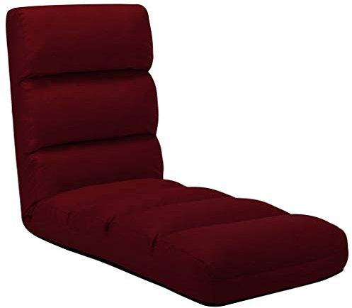 TEWTX7 Bodenstuhl Faltbar Kunstleder, Komfortables Sitzkissen mit Rückenlehne für Zuhause und Büro, Bodensitzkissen mit Verstellbarer Lehne für Meditation oder Gaming