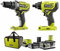 RYOBI One+ Duo perceuse a percussion + visseuse a chocs sans fil 18V - R18PDID2-252S - batteries 2 et 5 Ah - sac de rangement