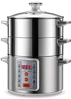 OQHAIR Vaporiera elettrica per Alimenti Pentola per Cottura a 3 Strati, 1360 W, capacità 11 Litri, Tempo previsto Verdure