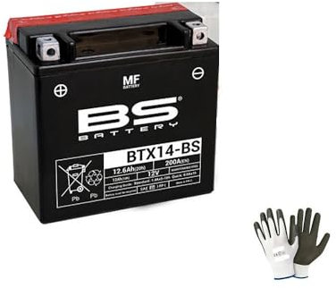 KOMPATIBEL MIT BMW R GS Adventure (K51) 1200 2014-2018 BS BTX14-BS Batterie (VERSIEGELT UND BEREIT ZUM EINBAU) 12V/12A YUASA YTX14 Motorrad-Roller-BATTERIEN 150X87X145