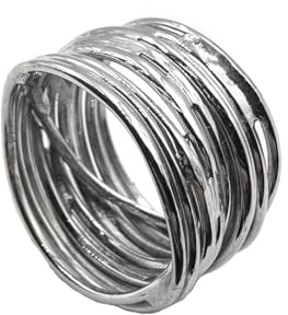 Cavaliere Gioielli Anello Filo di Vita Argento 925 Donna Uomo Portafortuna Eterno Legame Amore della Famiglia Fascia Larga 1,5 cm