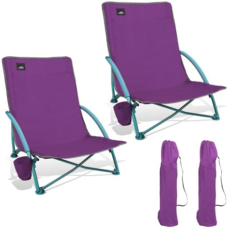 Northroad 2PCS Oversized gepolsterte Campingstuhl, Faltbare Lawn Stuhl w/Cup Holder, Tragetasche für Outdoor-Wandern, Strand, Picknicks, Heavy-Duty 400-lbs Kapazität