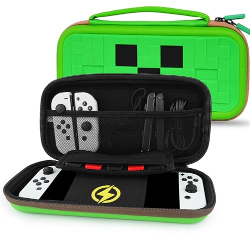 TIKOdirect Étui de transport pour interrupteur et mode OLED, joli sac de voyage portable au design actualisé de l'intérieur vert, vert