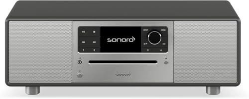 sonoro Prestige - Reproductor de CD, Bluetooth y radio por Internet (FM, WiFi, DAB Plus, Spotify y Deezer), color grafito mate