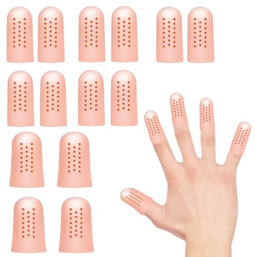 Protezione Dita Mano BOBOPACK 14 Pezzi Protezione Copridita in Silicone,Gel Manicotti per Pollici Traspiranti,Finger Protect,Protezione Dita Piedi,Confortevoli e Duraturi