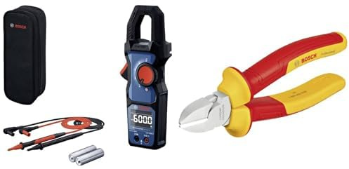 Bosch Professional Current Clamp GMC 600-15, Voltage up to 600 V AC/DC, mit VDE Diagonal Side Cutters - 160mm