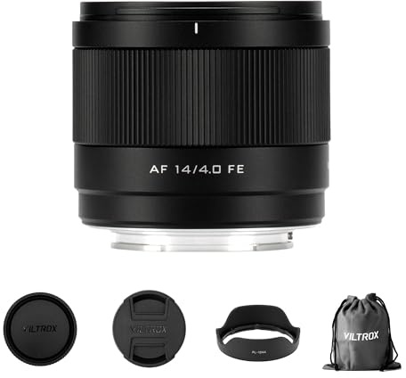 VILTROX 14mm f4.0 FE Objektiv für Sony E-Mount, Vollformat Große Blende Ultra-Weitwinkel Prime Objektiv Kompatibel mit Sony E-Mount Kameras a7C ZV-E10II a7III a7R III a7 A7R ZV-E10 a6400 a6500