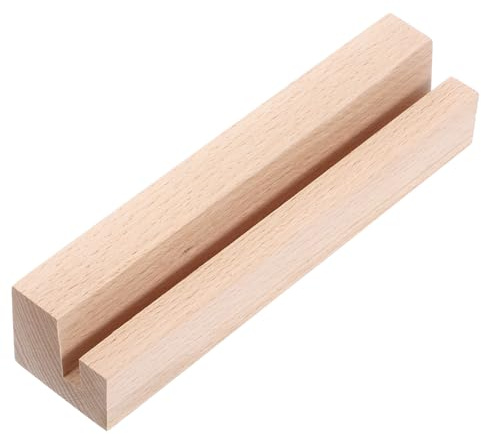 Cabilock Holzständer mit Schlitz für Tischkalender Fotos Notizen Multifunktionaler Zettelhalter Schreibtischdekoration Natürlicher Holzfuß für Büro und Zuhause
