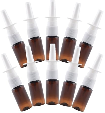 DECORNIJIA Flacons Pulvérisateurs Rechargeables en Pet et Pp Marron Lot de 10 Petits et Légers, pour Parfum et Voyages D'affaires