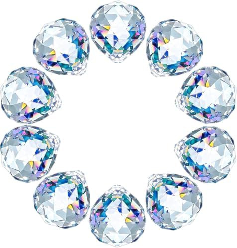 10 Stück Groß Sonnenfänger Bastelset, Kristall Sonnenfänger, Kristalle zum Aufhängen, Lichtfänger Kristall, Bauhinia Hängende facettierte Kristalle, große Fensterprismen, Sonnenfänger, Ornament(10pcs)