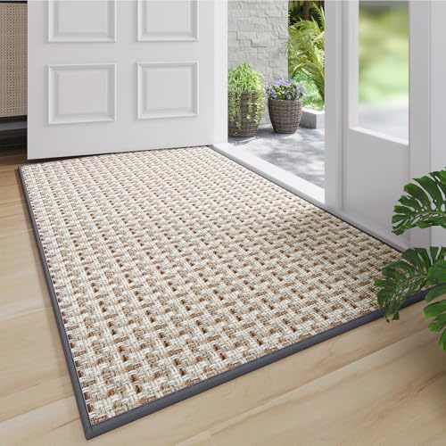 Quqei Indoor Door Mat Dirt Resistant, Front Door Matt Inside 90x150cm Black | Non-Slip Rubber Backing Floor Mats, Absorbent, Low-Profile Doormat for Entryway, Front Door, Inside Entrance, Easy to Clean