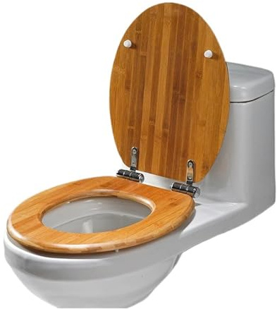 Funda universal for asiento de inodoro, amortiguadora, bambú grueso, madera maciza, liberación rápida, silenciosa(A)