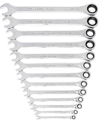 GearWrench Juego de llaves SAE combinadas XL de trinquete 13 piezas, 12 puntos - 85199