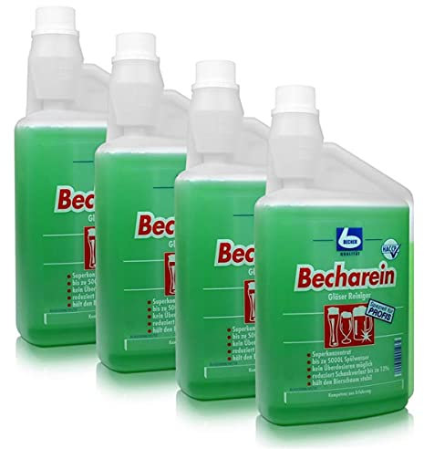 Dr. Becher Becharein Gläser Reiniger Dosierkammerflasche 1L (4er Pack)