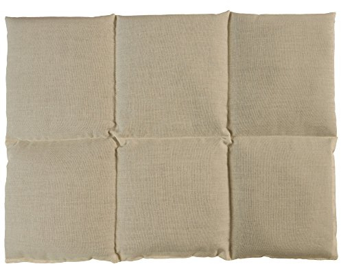 Cuscino con noccioli di ciliegia 40x30 6 compartimenti - naturale - Cotone Bio - Cuscino termico. Per la schiena, lo stomaco e molto altro