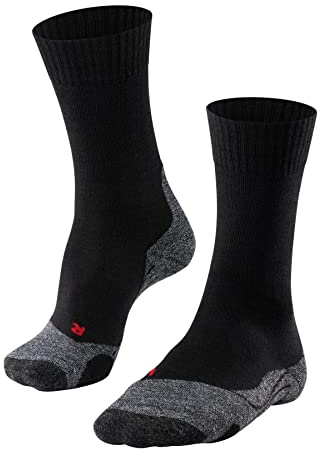 FALKE Damen Wandersocken TK2 Explore W So Wolle Funktionsmaterial antiblasen dick 1 Paar, Schwarz Black-Mix 3010, 35-36