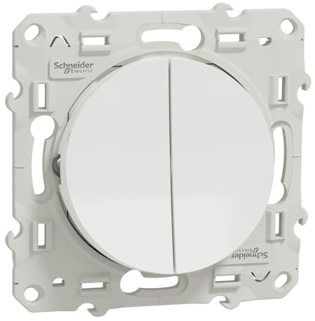 Schneider Electric - Odace, Double interrupteur va-et-vient Blanc - S52A214