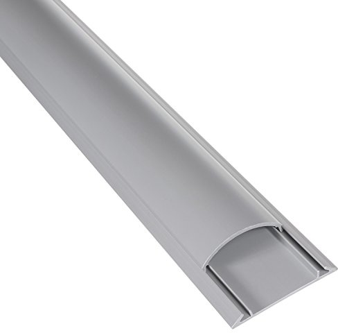 Canaleta semicircular de Cable de Suelo - autoadhesiva - Maclean MCTV-674, de Color Gris