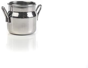 Impulse! Heidi Small Mini Stainless Steel Milk Pail, Snack Jar Set of 4 - Perfect for Milk, Cream, Sauces, Condiments, Nuts, Olives, Pickles, Dips, and More! Bundle includes 4 Containers.