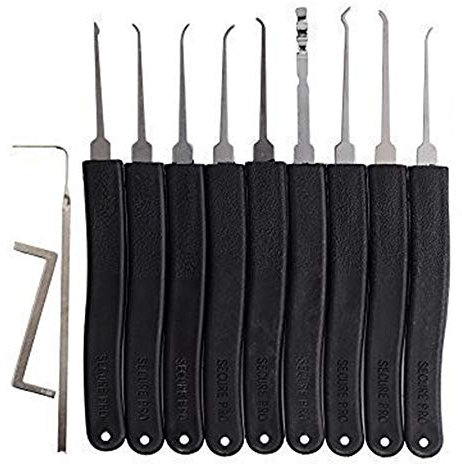 Loboo Idea 11-teiliges Premium-Übungswerkzeug zum Entriegeln, einschließlich 9-teiligem Lockpick-Haken und 2-teiligem Lockpick-Spannschlüssel für Anfänger und Profi-Schlosser