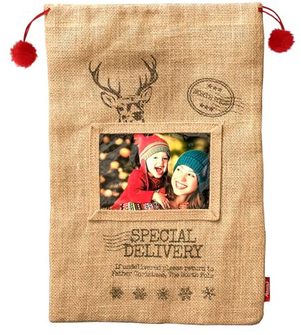 Adventa Foto Weihnachtsmann Sack, Sackleinen, Natur, M