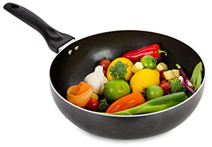 Casa D' Or 26cm Professional Chef's Non Stick Aluminum Wok Deep Frying Pan Long Handle Kitchen Professional Use 26cm