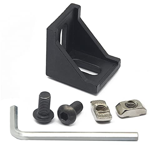 Iverntech 10 Stück Eckhalterungs-Verbindungs mit 20 Stück M8-T-Muttern + 20 Stück M8-Schraube + 1 Stück Schraubenschlüssel für Standard-Aluminium-Extrusionsprofil der Serie 4040 mit 8 mm Schlitz