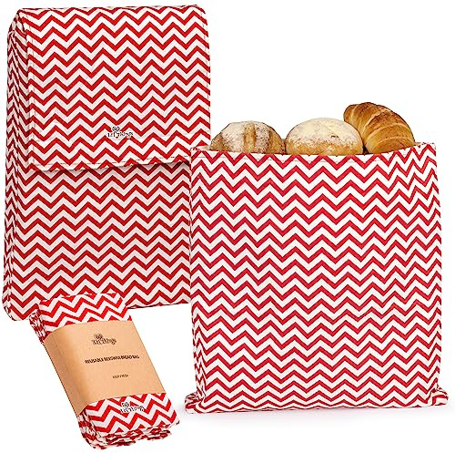 Li'l Things Bienenwachs-Brotbeutel-Set – 33 x 33 cm Boulebeutel & 38,1 x 22,9 cm Baguette/länglich – Bio-Bienenwachs + Jojoba + Harz, wiederverwendbare Brotaufbewahrung, plastikfrei, nur Handwäsche
