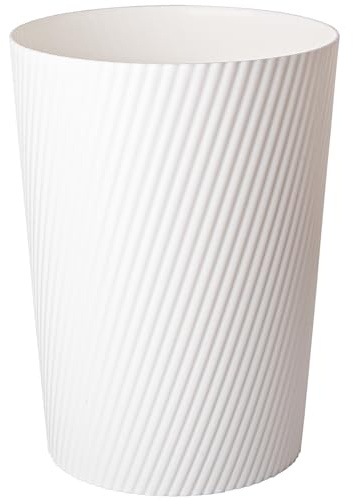 UUJOLY Small Trash Can Wastebasket Garbage Can Container Bins for Bathrooms, Laundry Room, Kitchens, Offices, Kids Rooms, Dorms (White)
