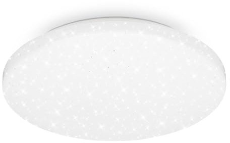 B.K.Licht - Plafonnier LED avec décor étoilé, plafonnier LED pour salle de bain, IP44, décor ciel étoilé pour chambre d'enfant, lampe de salon, lampe de salle de bain, lumière blanche neutre, diamètre