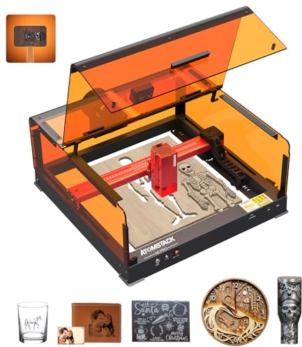 ATOMSTACK A6 Ultra Laser Graviermaschine mit Kamera Gehäuse, Präzise Positionierung, Batch-Gravur Laser Cutter, 6W Laserleistung Lasergravur für Holz Metall Acryl, Augenschutz, hohe Geschwindigkeit